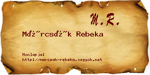 Márcsák Rebeka névjegykártya